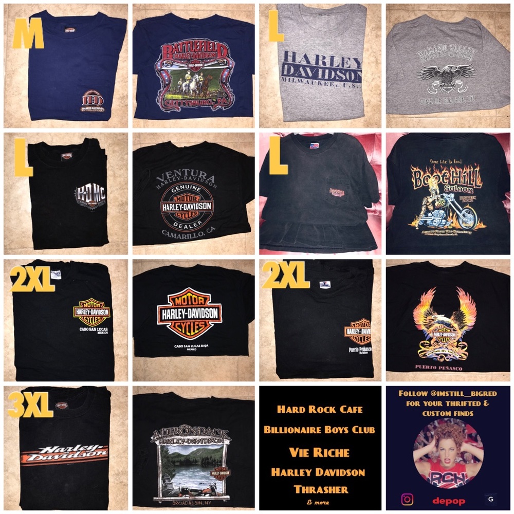 Tee shirt bundle. Harley Davidson NASCAR anime etc